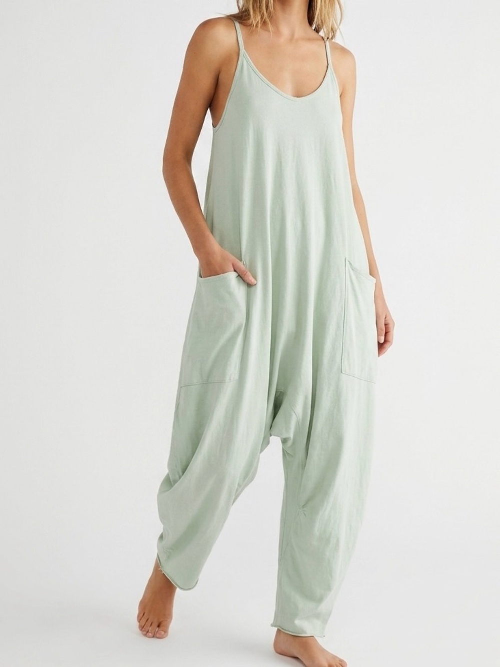 FP Movement Hot Shot Onesie Sage Stone Slouchy Jumpsuit Elevated Casual Minimal